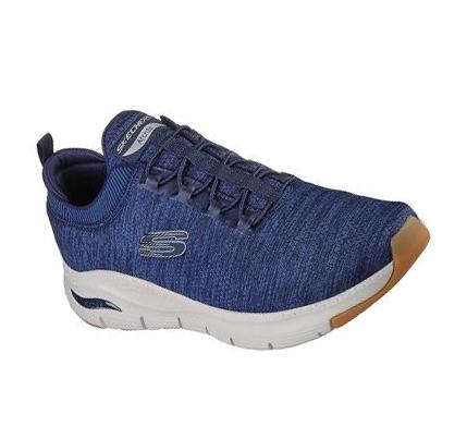 Pánské Trekové Boty Skechers Arch Fit - Waveport Tmavě Blankyt | CZ_5639D