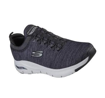 Pánské Trekové Boty Skechers Arch Fit - Waveport Černé Šedé | CZ_5650L