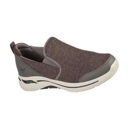Pánské Trekové Boty Skechers GO WALK Arch Fit - Goodman Hnědé | CZ_7750K