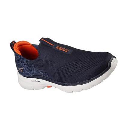 Pánské Trekové Boty Skechers GOwalk 6 Tmavě Blankyt Oranžové | CZ_80005