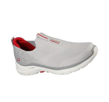 Pánské Trekové Boty Skechers GOwalk 6 Šedé Červené | CZ_8012W