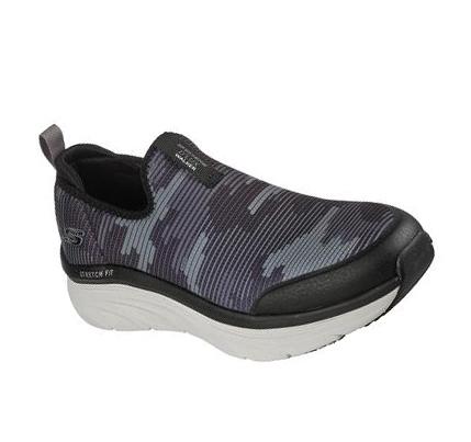 Pánské Trekové Boty Skechers Relaxed Fit: D'Lux Walker - Boundless Černé Bílé | CZ_7614B