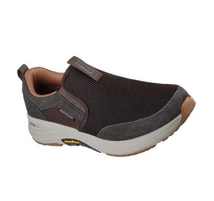 Pánské Turistické Boty Skechers GOwalk Outdoorové - Andes Hnědé | CZ_3508A